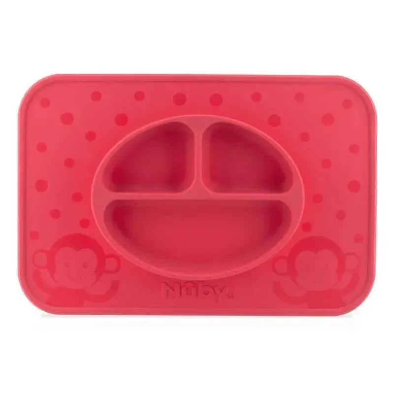 Nuby - Silicone Sectioned Feeding Placema, Assorted Colors