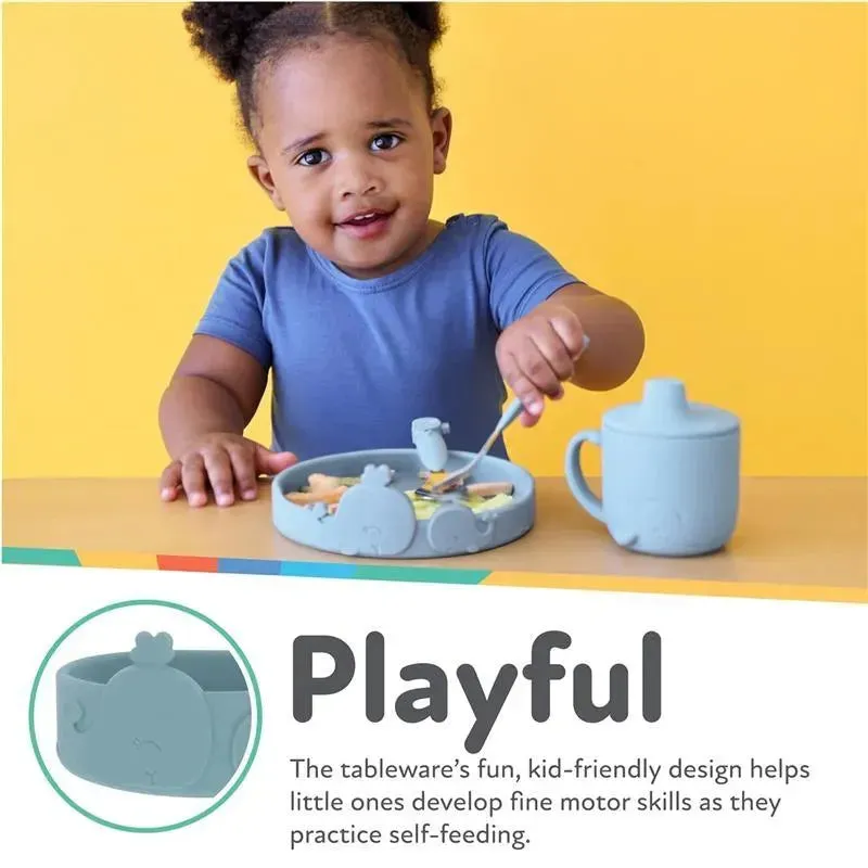 Nuby - Silicone Whale Feeding Bowl - Blue - Image 7