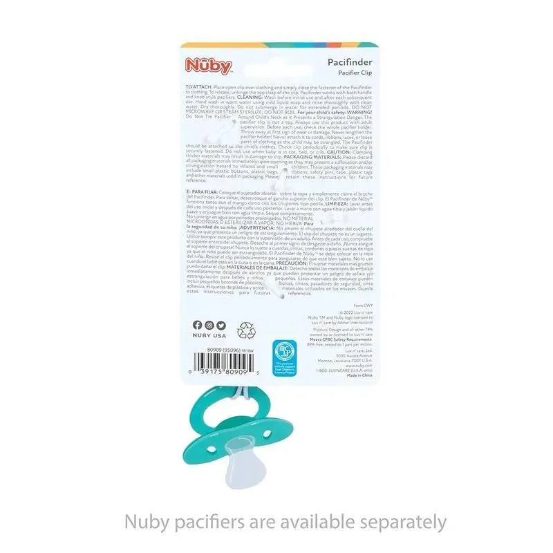Nuby - Silicone/Wood Beaded Pacifier Clip Holder With Stainless Steel Clip, Bowtie - Image 6
