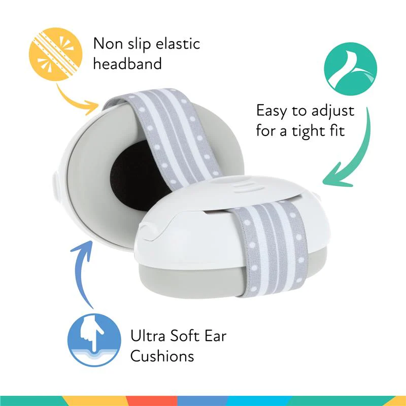 Nuby - Soft Sounds Baby Earmuffs, Grey - Image 2