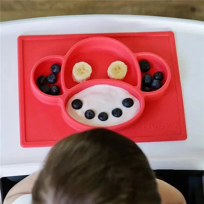 Nuby - Sure Grip Mini Silicone Placemat, Red Monkey