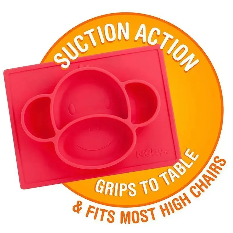 Nuby - Sure Grip Mini Silicone Placemat, Red Monkey - Image 2