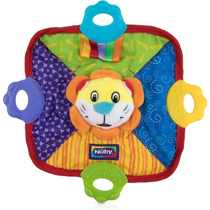 Nuby - Teething Blanket With Silicone Lion and Bear Head - Image 4