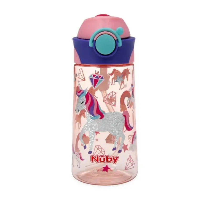 Nuby - Thirsty Kids 15Oz Flip-It Bolt Unicorns Pink - Image 2