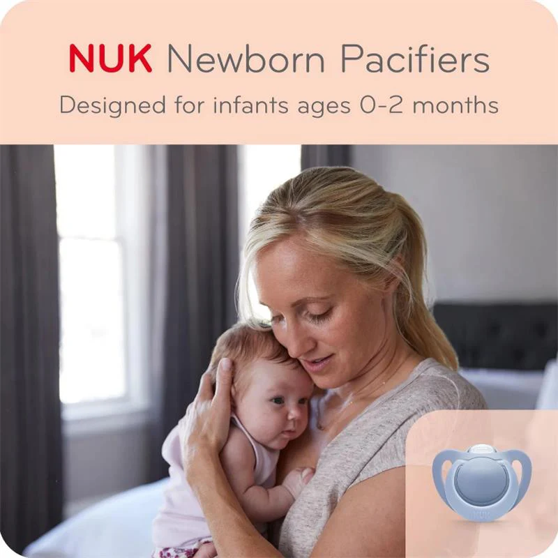 Nuk 2Pk Newborn Orthodontic Pacifiers 0/2M, Assorted Colors - Image 6