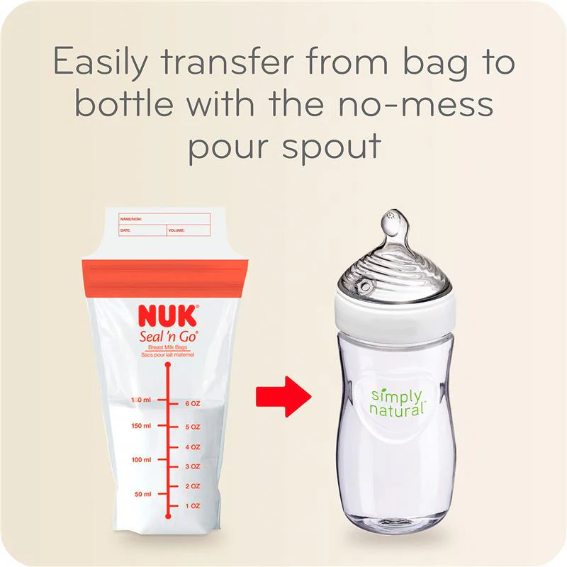Nuk - 100 Ct Simply Natural Seal n' Go Breast Milk Bags - Image 4