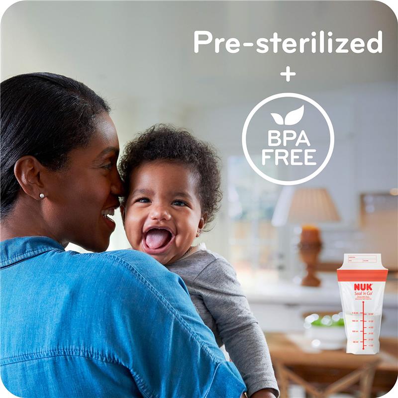Nuk - 100 Ct Simply Natural Seal n' Go Breast Milk Bags - Image 5
