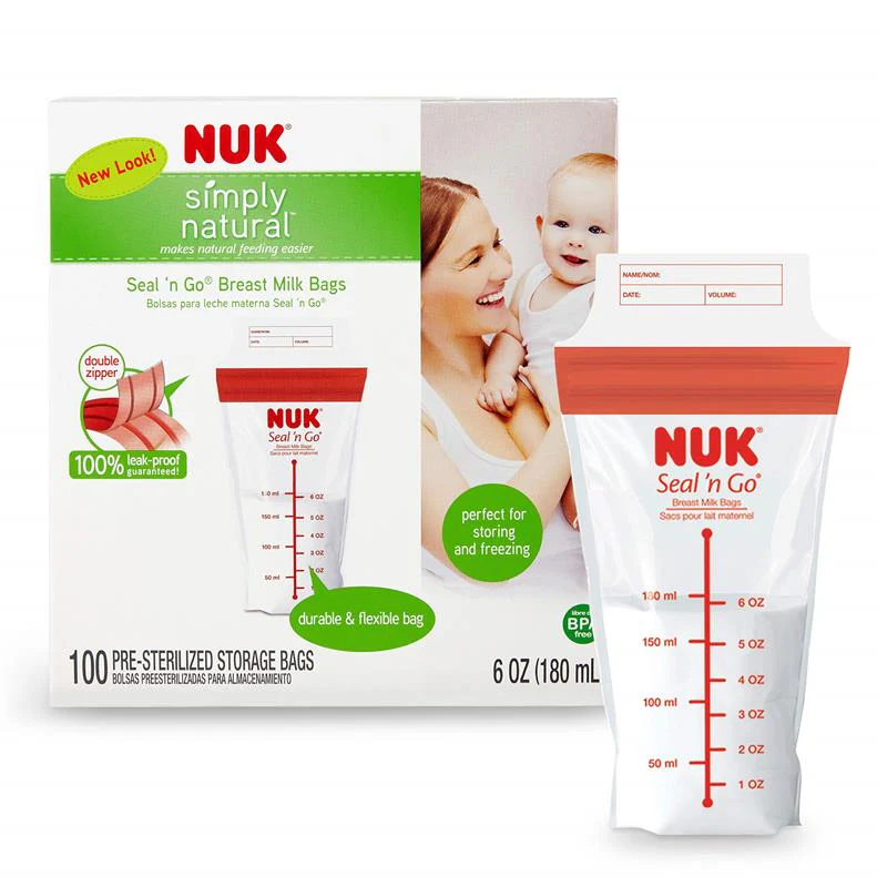 Nuk - 100 Ct Simply Natural Seal n' Go Breast Milk Bags - Image 7