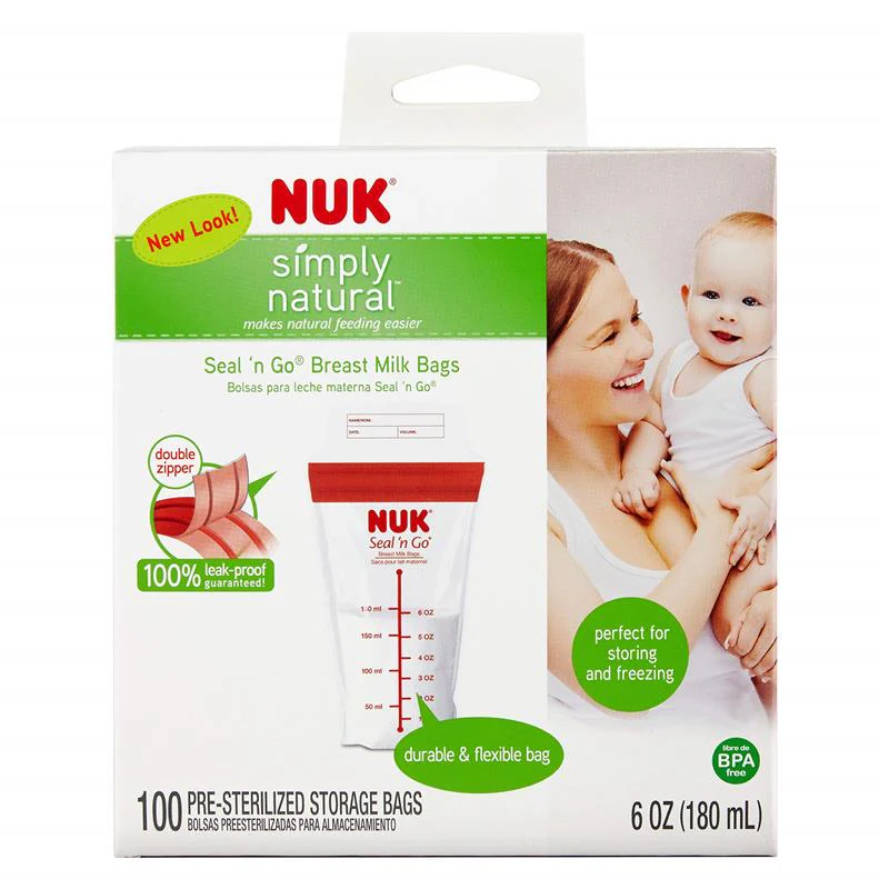 Nuk - 100 Ct Simply Natural Seal n' Go Breast Milk Bags - Image 8