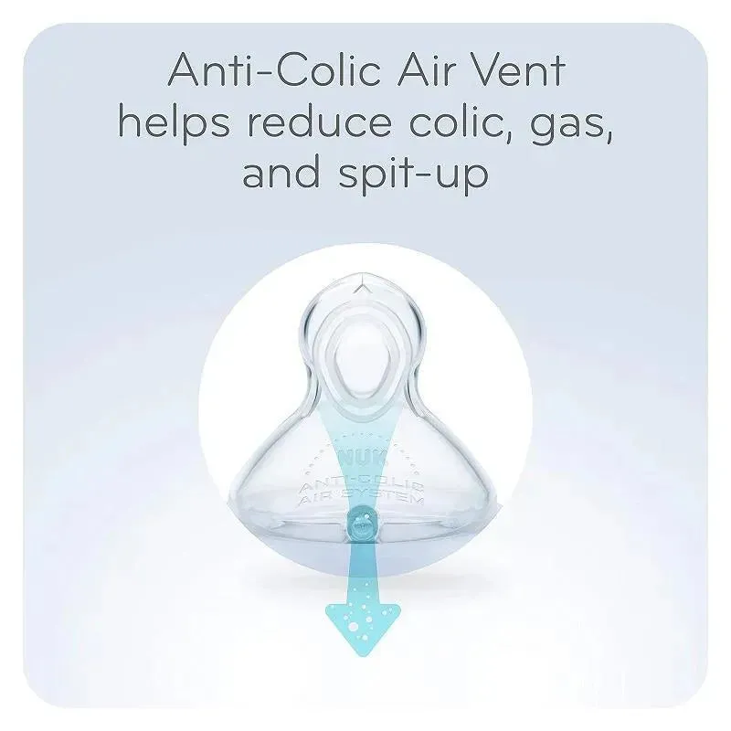 Nuk - 10Oz Smooth Flow Anti-Colic Bottle, Blue Elephant 3Pk - Image 2