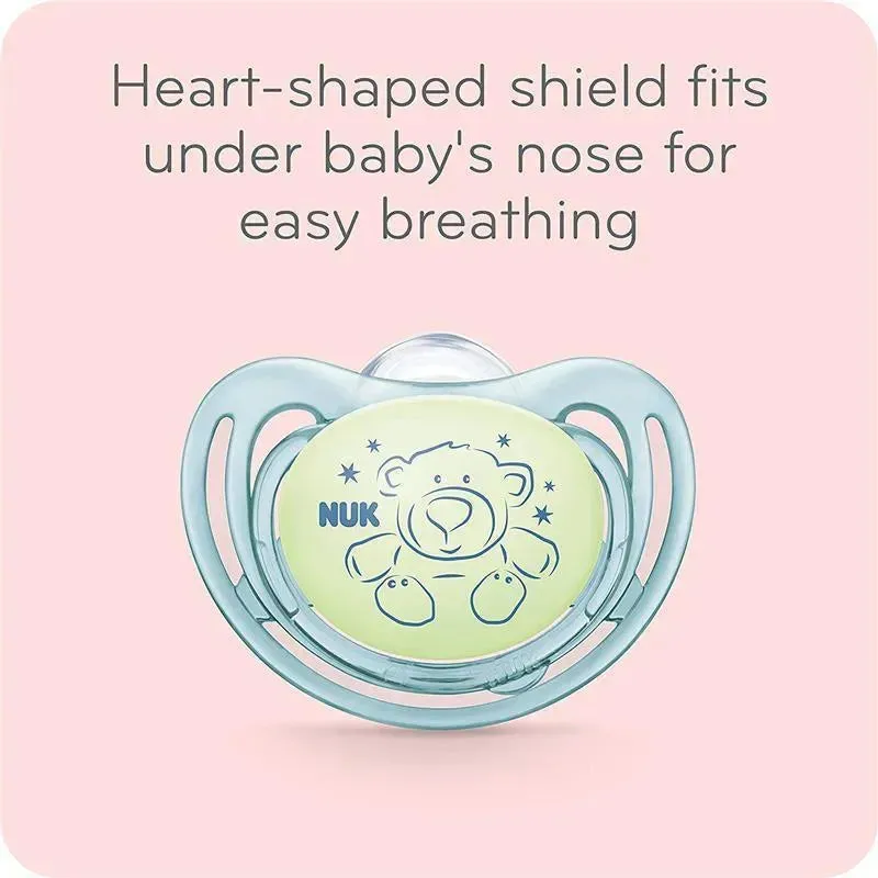 Nuk - 2 Pk Pacifier Airflow Glow In Dark, Boy, Size 2 - Image 4