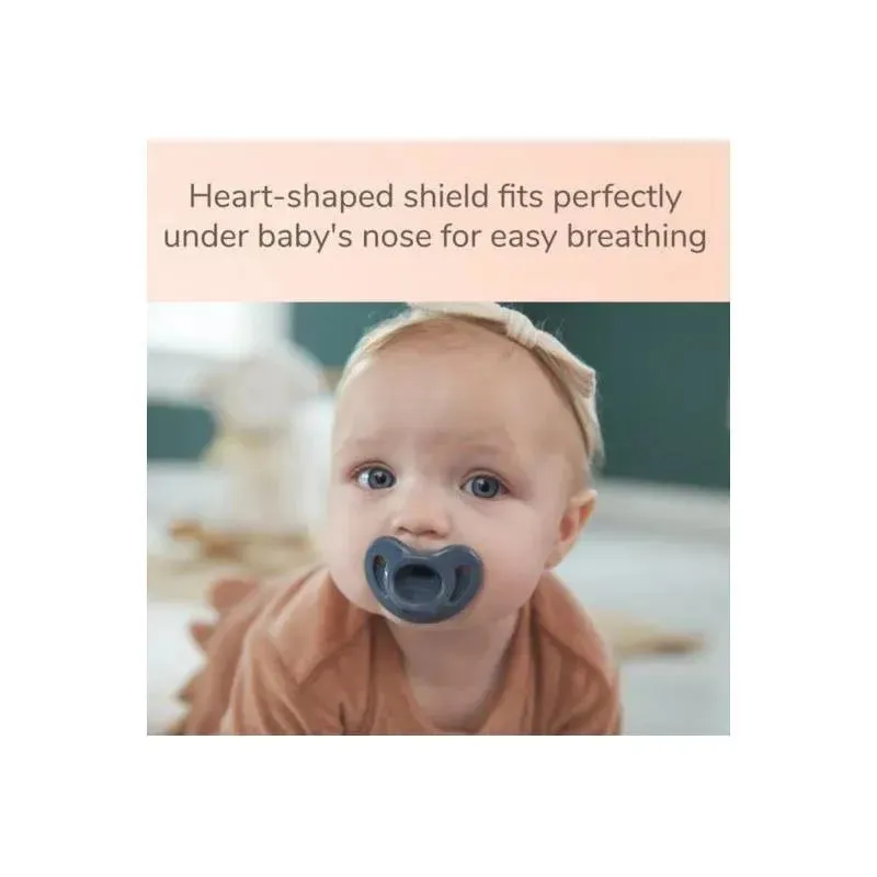 Nuk - 2Pk Girl Comfy 100% Silicone Pacifier, 0/6M, Midnight Lavender - Image 3