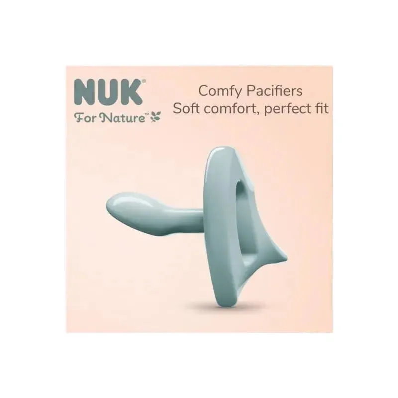 Nuk - 2Pk Girl Comfy 100% Silicone Pacifier, 0/6M, Midnight Lavender - Image 6