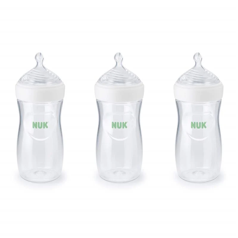 Nuk - 9 Oz 3Pk Simply Natural Baby Bottle with SafeTemp