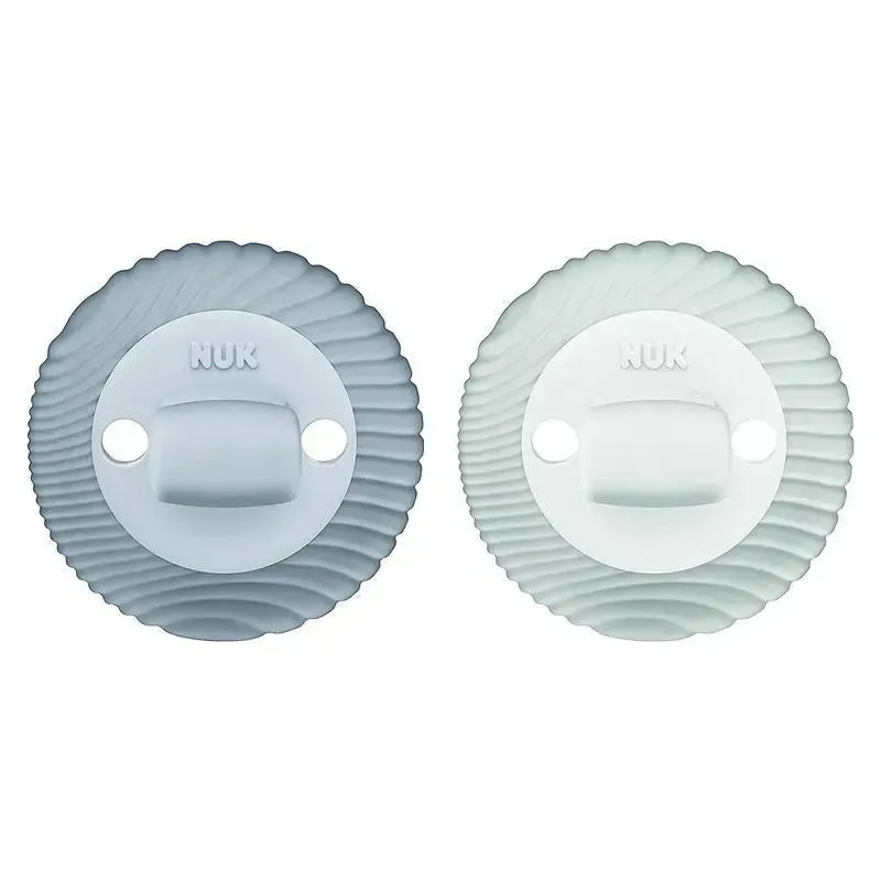 NUK - For Nature 2Pk Boy Silicone Soother 2-in-1, 0/12M