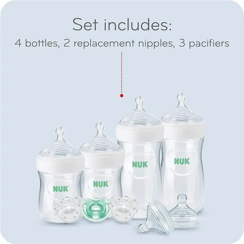 Nuk - Simply Natural Baby Bottles with SafeTemp Gift Set, Pink, 4 Bottles, 3 Pacifiers and 2 Replacement Bottle Nipples - Image 6