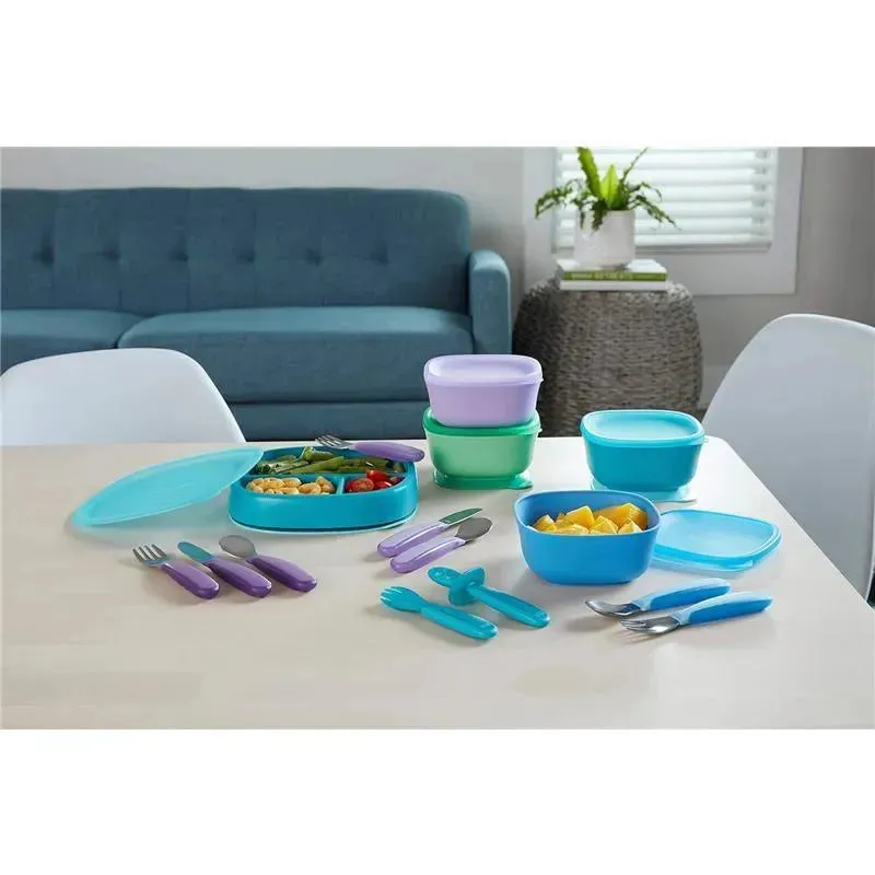Nuk - Suction Plates and Lid, Assorted Colors, 2 Pack, 6+ Months, Blue and Green - Image 4