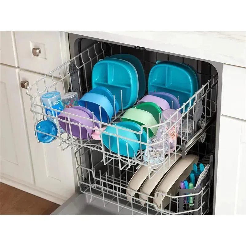Nuk - Suction Plates and Lid, Assorted Colors, 2 Pack, 6+ Months, Blue and Green - Image 7