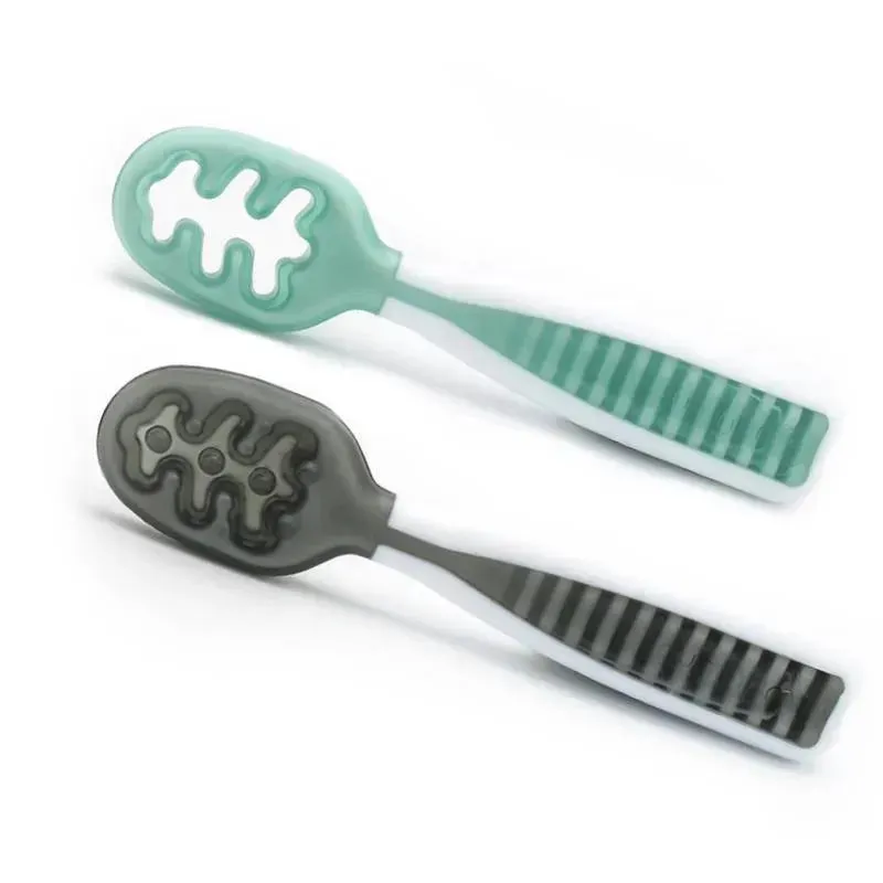 NumNum Dual Stage Pre-Spoon GOOtensils - Glacier Green & Storm Gray