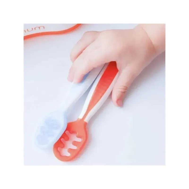NumNum Dual Stage Pre-Spoon GOOtensils - Glacier Green & Storm Gray - Image 4