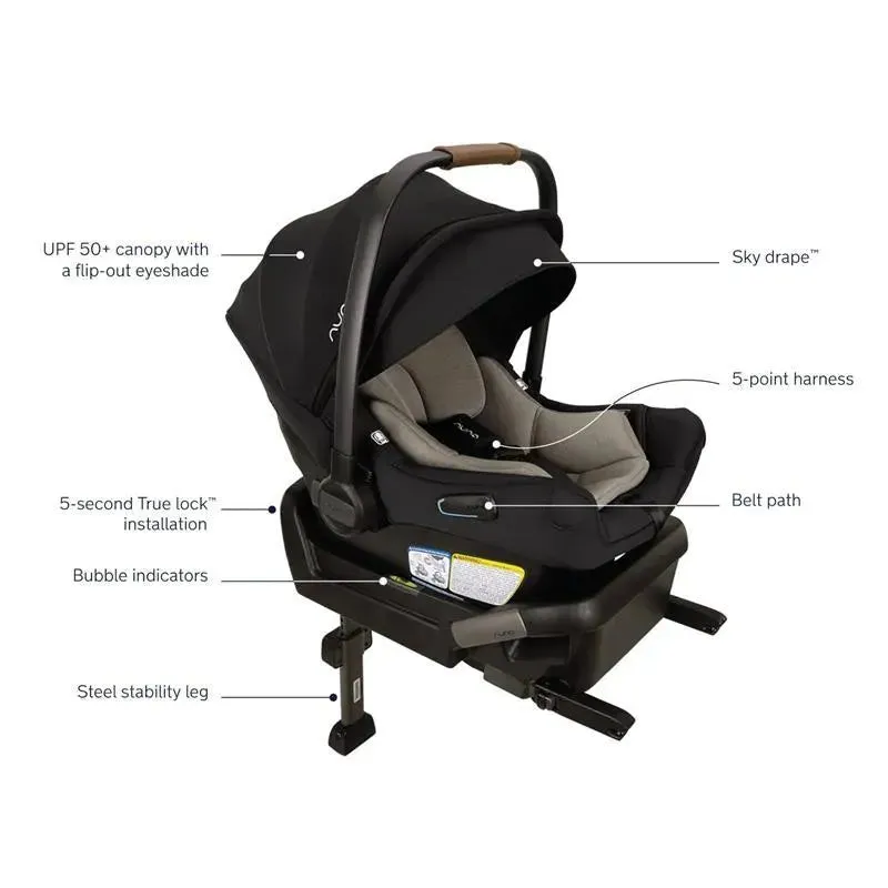 Nuna - Pipa Aire Infant Car Seat With Base, Caviar - Image 2