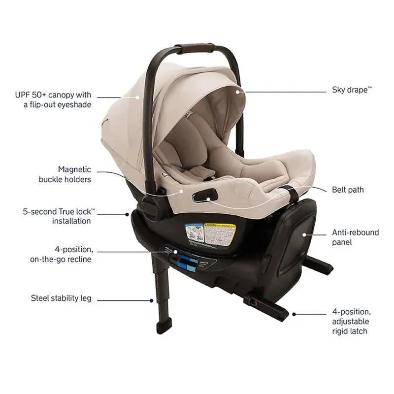 Nuna - Pipa Aire Rx Infant Car Seat & Relx Base, Biscotti - Image 5