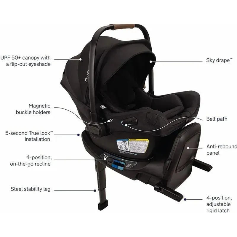 Nuna - Pipa Aire Rx Infant Car Seat With Base Granite - Image 2