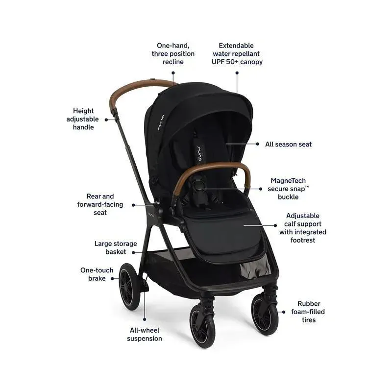 Nuna - Triv Next Stroller, Caviar - Image 2