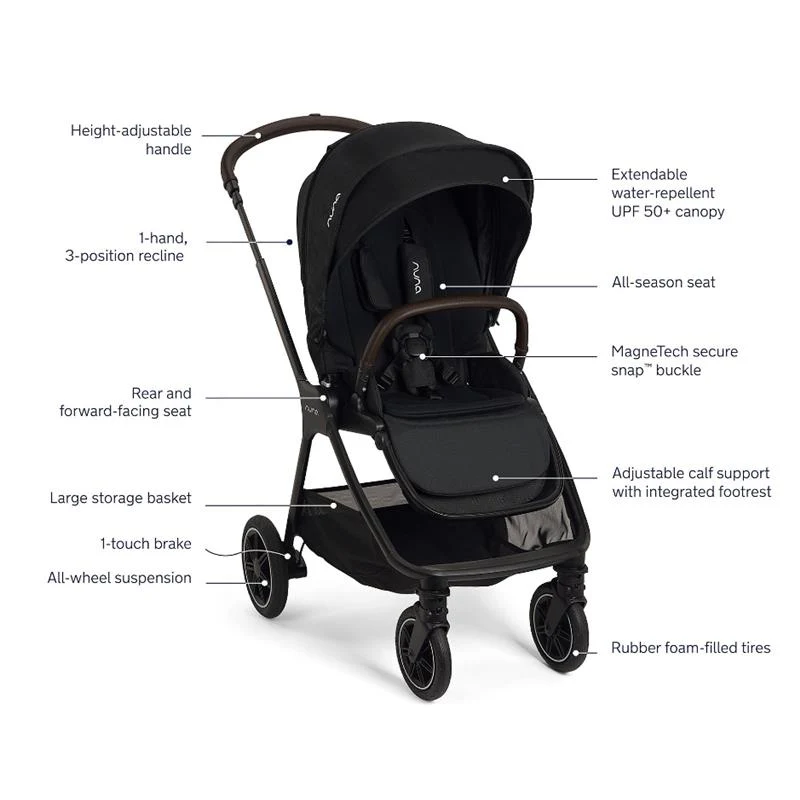 Nuna Triv Next With Magnetic Buckle Caviar/Chocolate - Image 3