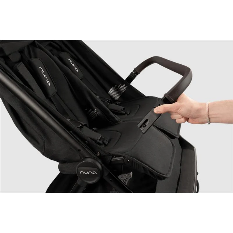 Nuna TRVL Dubl Lightweight Side by Side Double Stroller, Caviar - Image 10