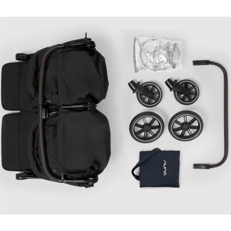 Nuna TRVL Dubl Lightweight Side by Side Double Stroller, Caviar - Image 13