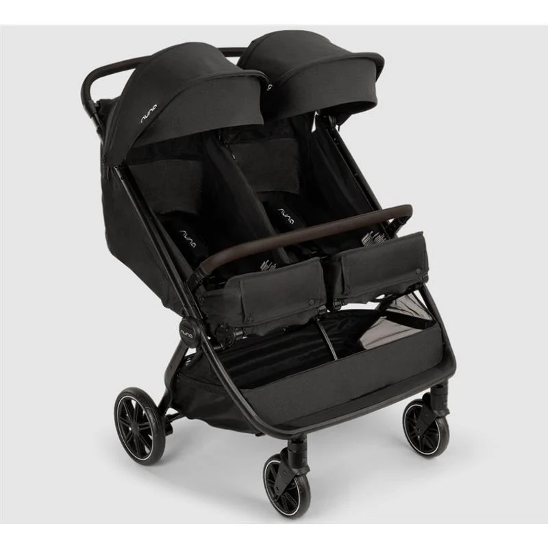 Nuna TRVL Dubl Lightweight Side by Side Double Stroller, Caviar - Image 6