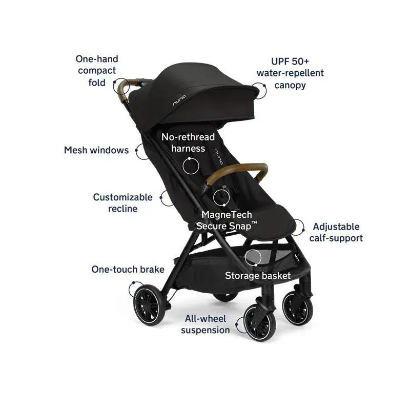 Nuna - Trvl Stroller With Travel Bag Caviar - Image 3