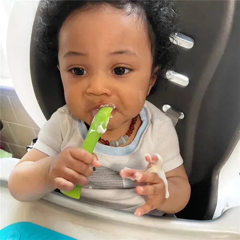 Ola Baby - 100% Silicone Soft-Tip Training Spoon For Baby Led Weaning, 2Pack, Pearl/Blueberry - Image 6