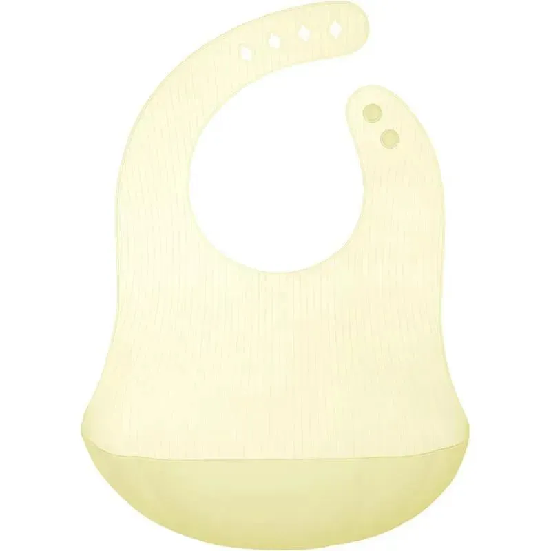 Ola Baby - Fold N Go Silicone Baby Waterproof Bib with Travel Case, Lemon