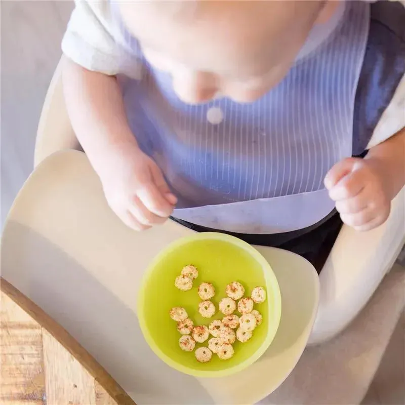 Ola Baby - Fold N Go Silicone Baby Waterproof Bib with Travel Case, Lemon - Image 6