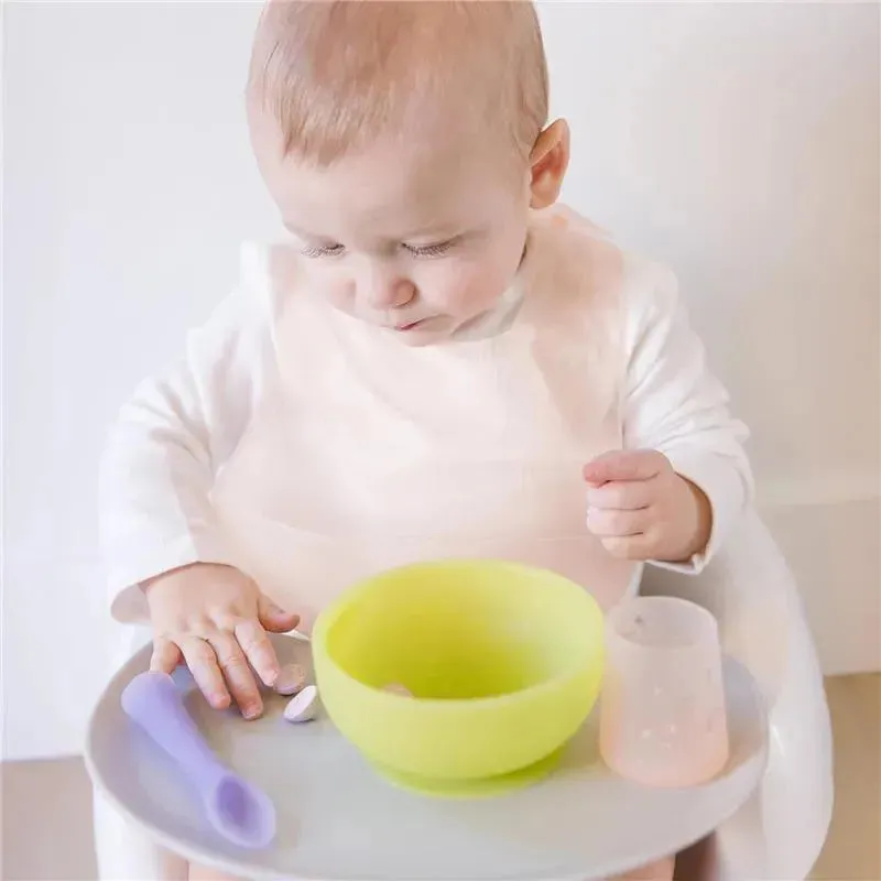 Ola Baby - Fold N Go Silicone Baby Waterproof Bib with Travel Case, Lilac - Image 2