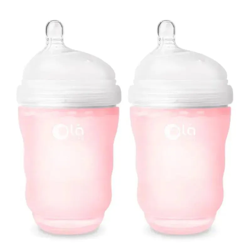 Ola Baby - 8Oz 2Pk Baby Girl Gentle Bottle, Rose