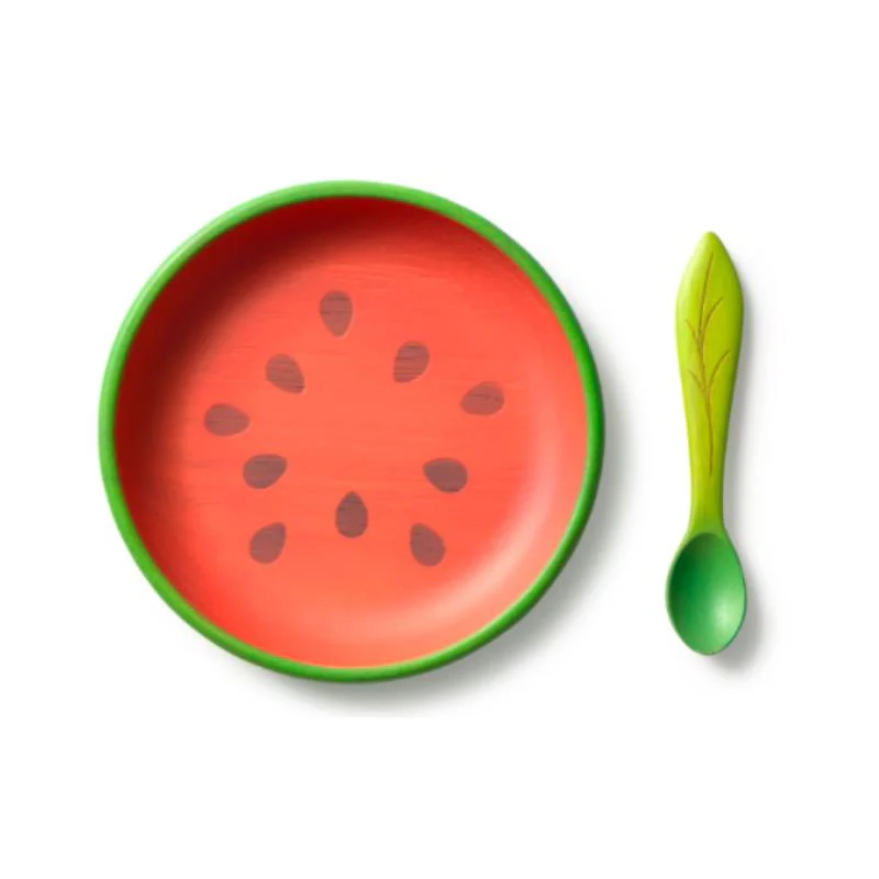 Oli & Carol - Wally The Watermelon Plate & Spoon Set