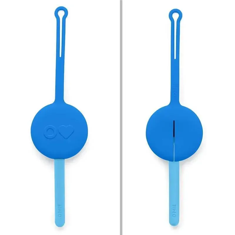 OmieBox - 2Pk Plastic Reusable Fork & Spoon Silverware with Pod for Kids, Capri Blue - Image 4