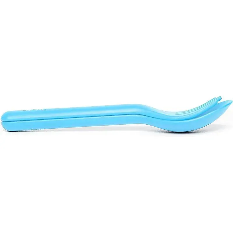 OmieBox - 2Pk Plastic Reusable Fork & Spoon Silverware with Pod for Kids, Mint Green - Image 2