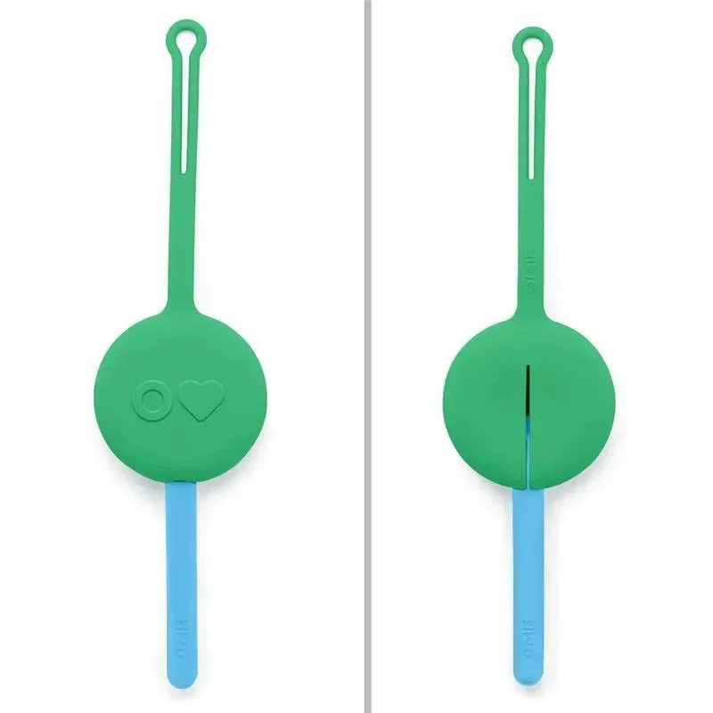 OmieBox - 2Pk Plastic Reusable Fork & Spoon Silverware with Pod for Kids, Mint Green - Image 4