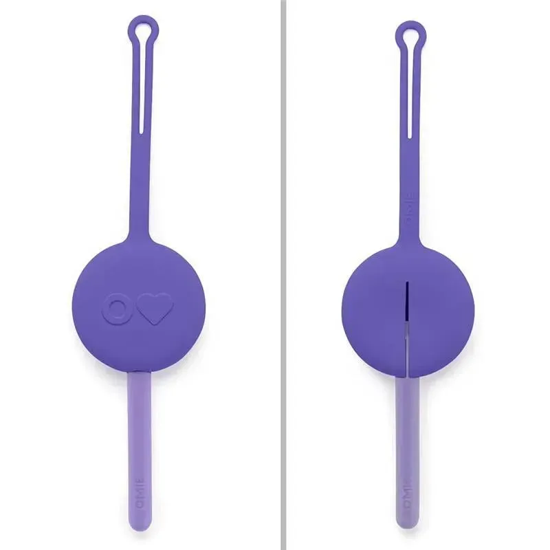 OmieBox - 2Pk Plastic Reusable Fork & Spoon Silverware with Pod for Kids, Purple Plum - Image 4