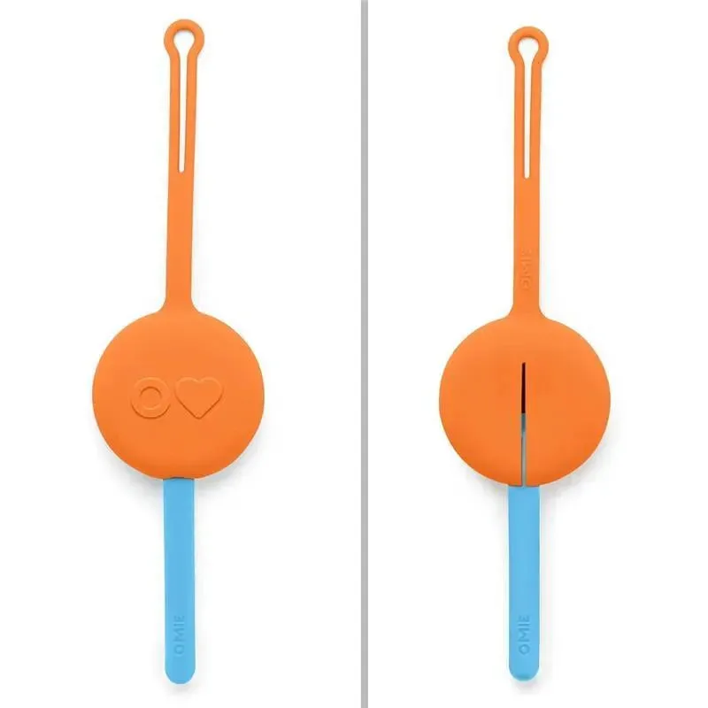 OmieBox - 2Pk Plastic Reusable Fork & Spoon Silverware with Pod for Kids, Sunrise - Image 3