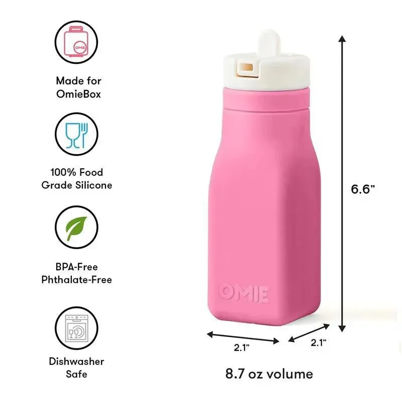 OmieBox - Leak-Proof Silicone Water Bottle, Pink - Image 4