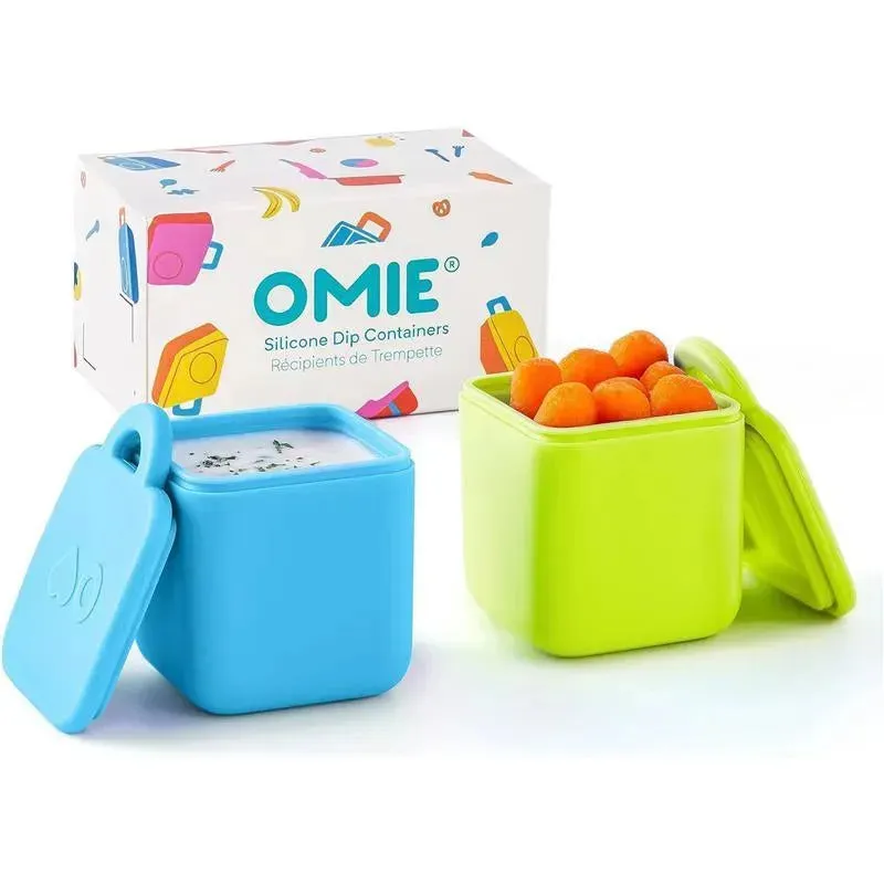 OmieBox - 2Pk Leakproof Dips Containers To Go, Blue/Lime