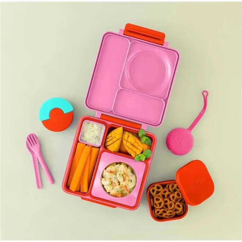 OmieBox - Silicone Leakproof Snack Containers To Go, Red - Image 2