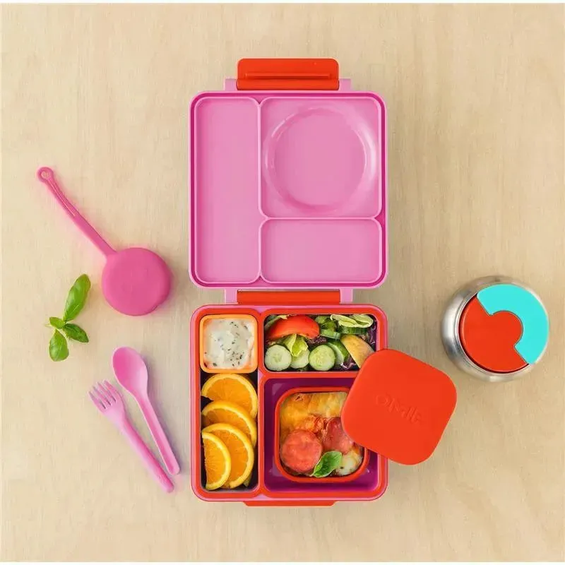 OmieBox - Silicone Leakproof Snack Containers To Go, Red - Image 4