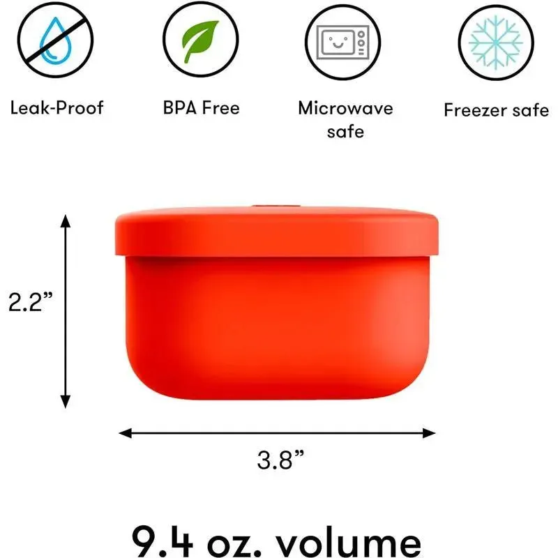 OmieBox - Silicone Leakproof Snack Containers To Go, Red - Image 5