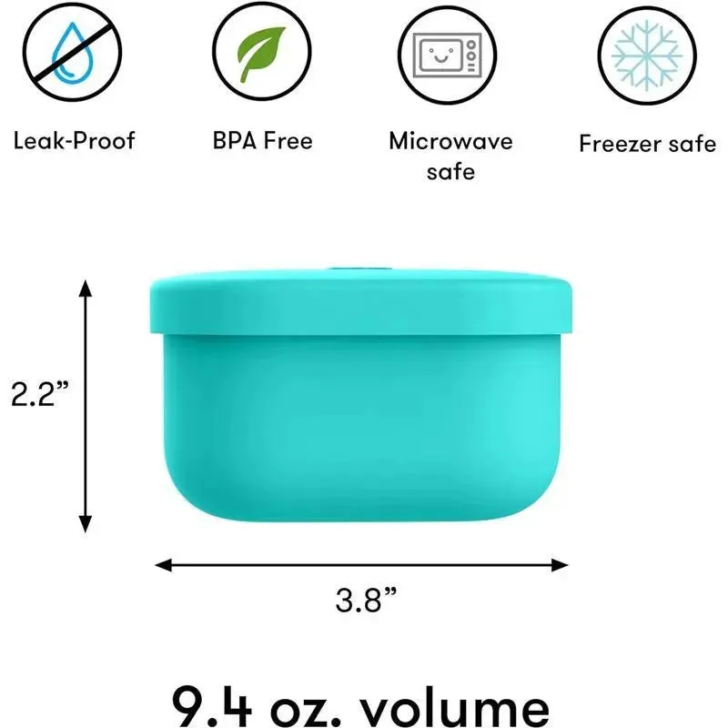 OmieBox - Silicone Leakproof Snack Containers To Go, Teal - Image 2
